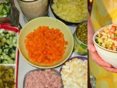 How to decorate Olivier salad for the New Year