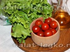 Salad recipes with cherry tomatoes Simple salad with cherry tomatoes