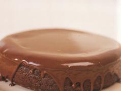 Chocolate icing for cocoa cake recipe with photo