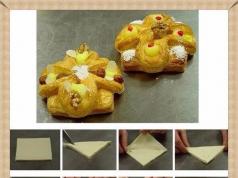 How to give interesting shapes to buns and pies made from yeast dough